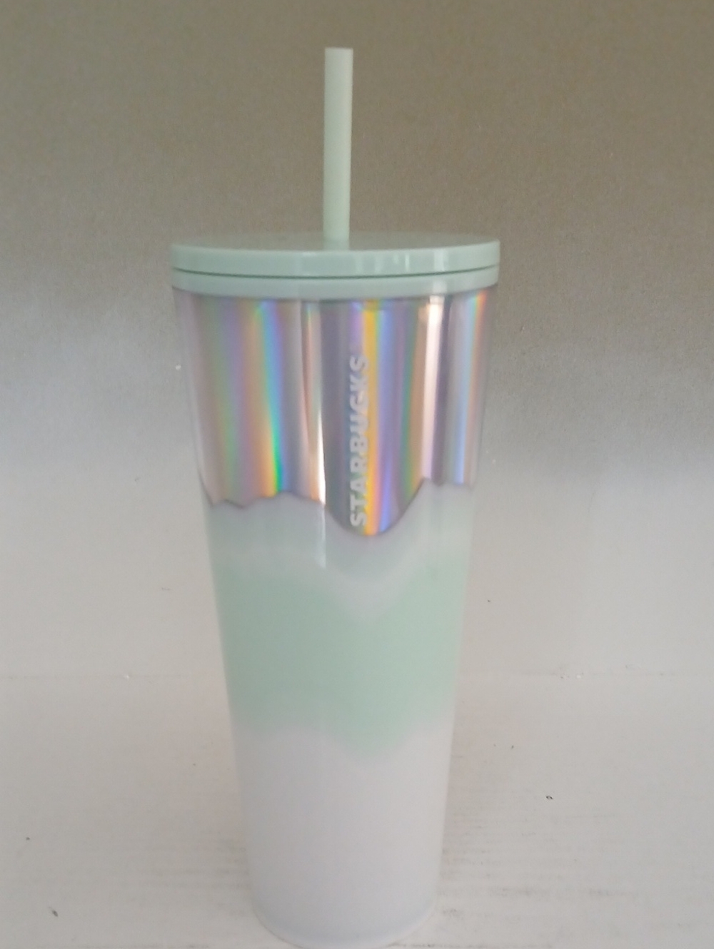Starbucks Mint & Iridescent Drip Cold Cup with Straw